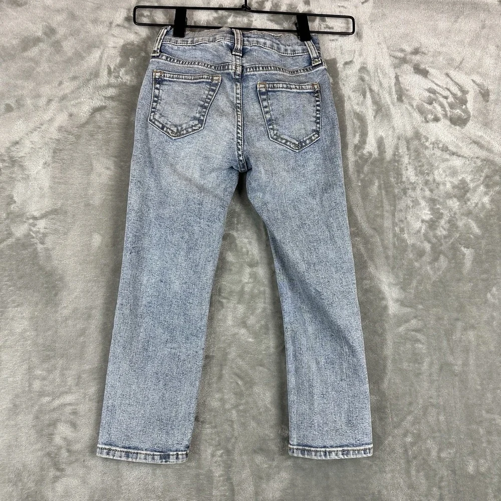 Gap Jeans Pants Boys 5 Light Blue Acid Wash Modified Adaptive Side Zip Pants